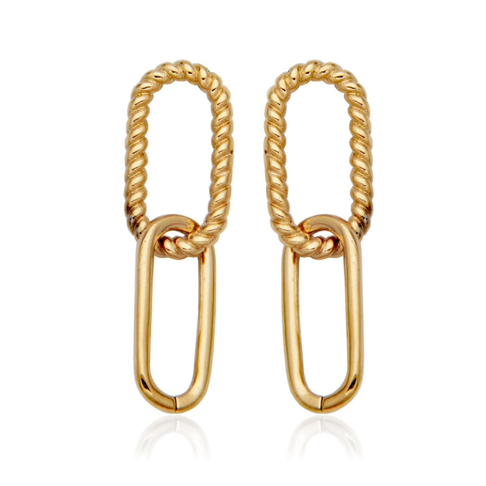Steelx Gold Tone Paperclip Earrings