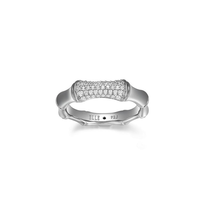 Elle Silver & CZ Bamboo Ring