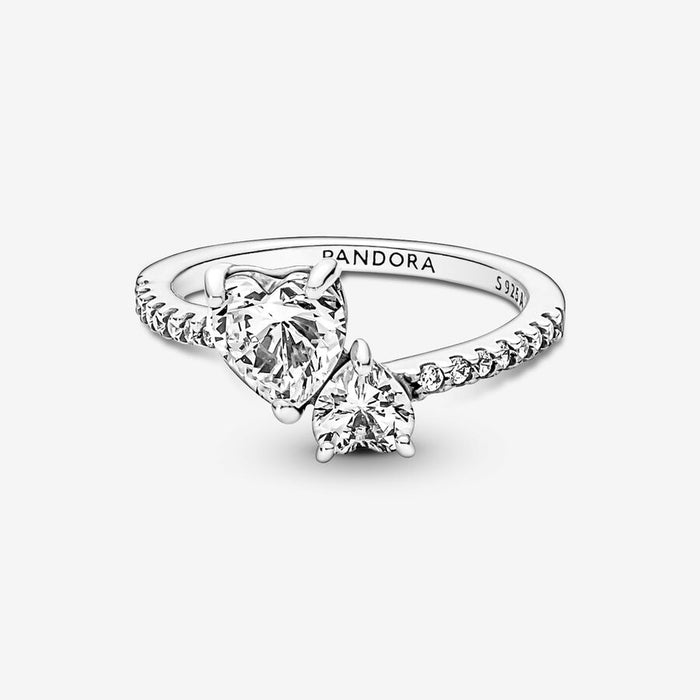 FINAL SALE - Pandora Double Heart Sparkling Ring