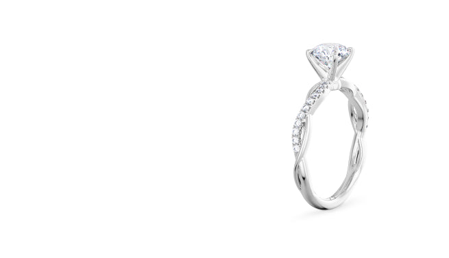 Background image of a Petite Twist Diamond Engagement Ring