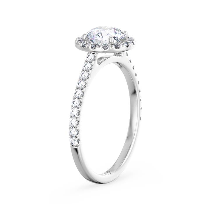 Floating Halo Diamond Engagement Ring