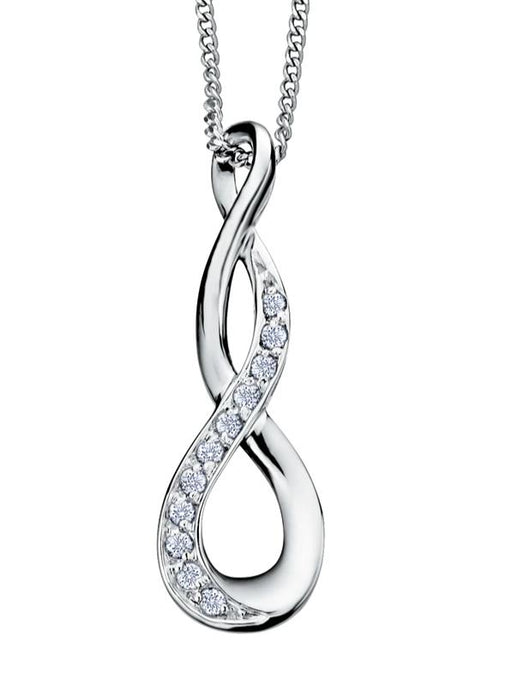 10KT White Gold Diamond Infinity Necklace