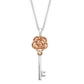 .01CT Diamond Flower Key Necklace