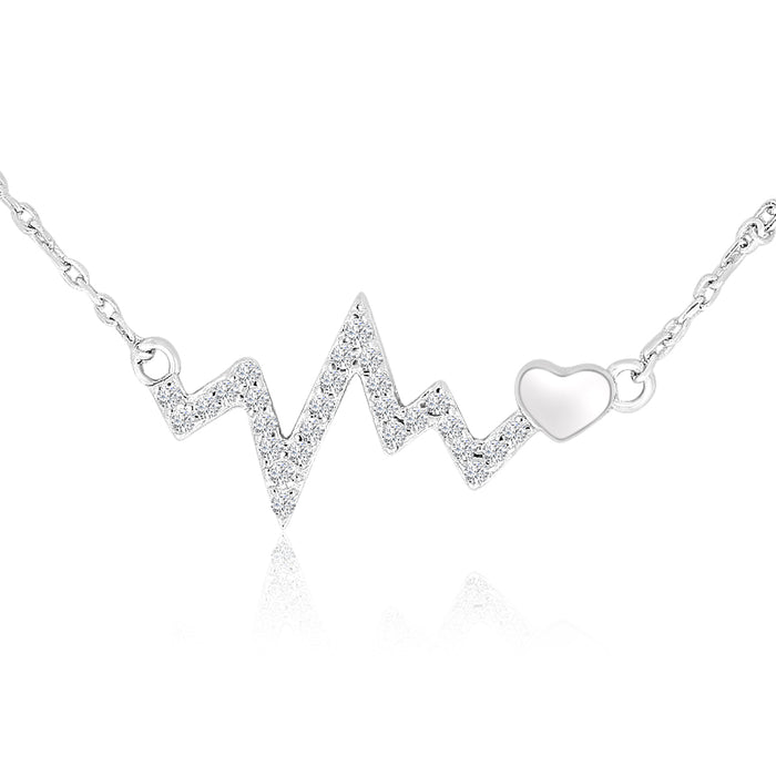 Casablanca Heartbeat Pulse Sterling Silver Necklace