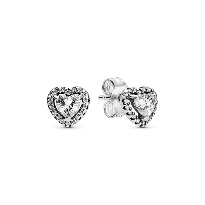 FINAL SALE - Pandora Elevated Heart Halo Sterling Silver Stud Earrings
