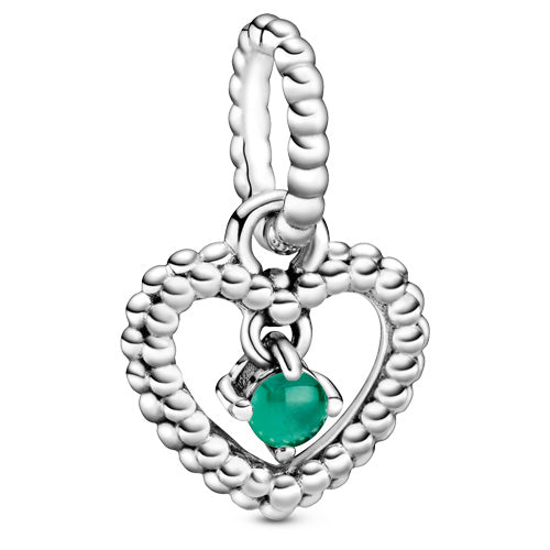 FINAL SALE - Pandora May Forest Green Crystal Heart Charm