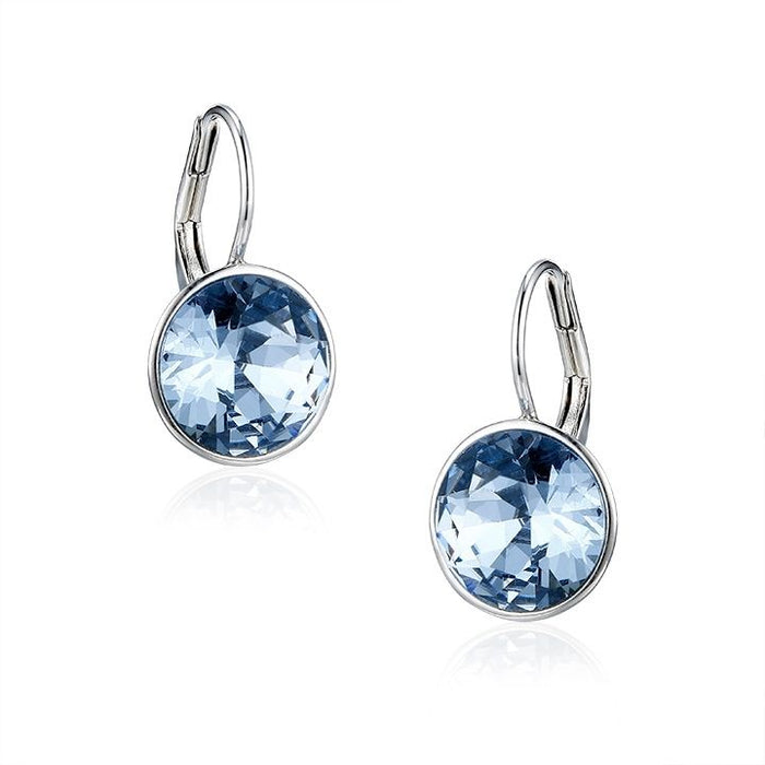 Sterling Silver Flora Mini Blue Drop Earrings