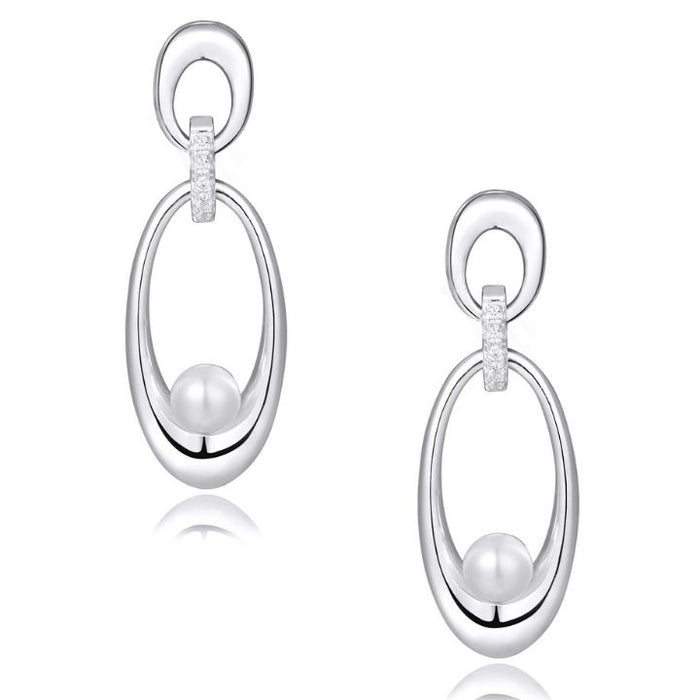 Sterling Silver Drop & Pearl Earrings