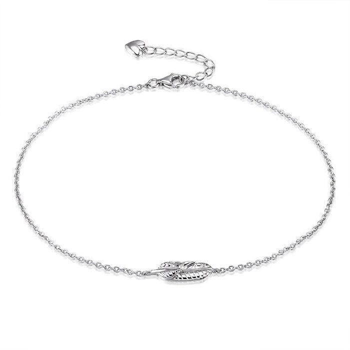 Sterling Silver Feather Anklet