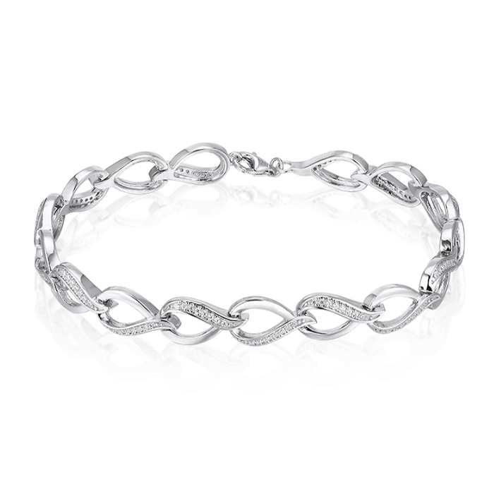 Sterling Silver Infinity Knot Tennis Bracelet