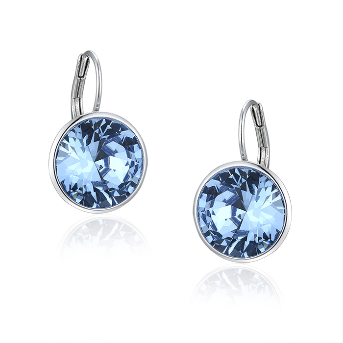 Sterling Silver Flora Blue Drop Earrings
