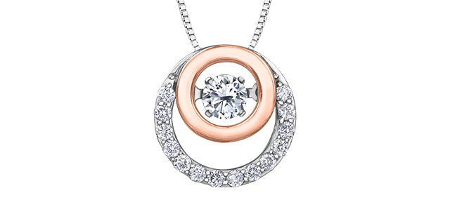 Two-Tone Diamond Circle Necklace