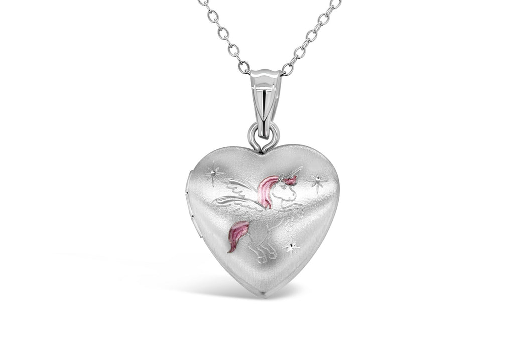 Unicorn Heart Locket Necklace