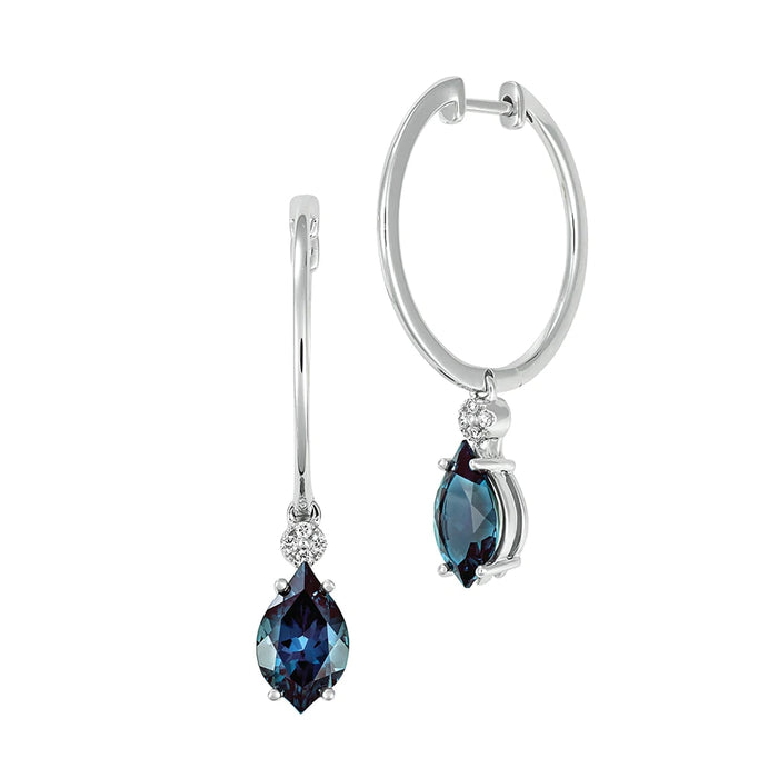.18CT Lab Grown Diamond & Blue Sapphire Earrings