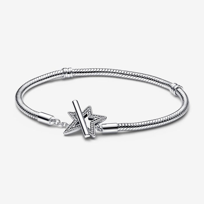 FINAL SALE - Pandora Star Sterling Silver T-Bar Bracelet