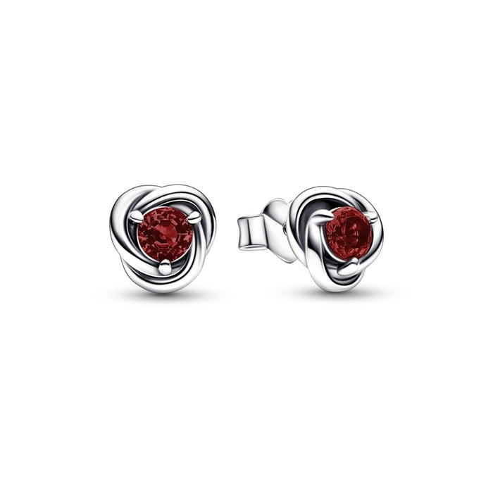 FINAL SALE - Pandora January Red Eternity Sterling Silver Stud Earrings