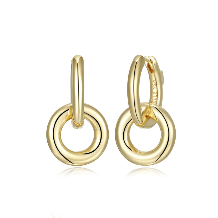 Elle Simpatico Interlocking Circle Hoop Earrings: Gold