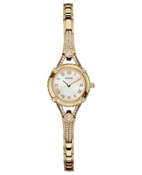 Guess Ladies Petite Crystal Watch: Gold