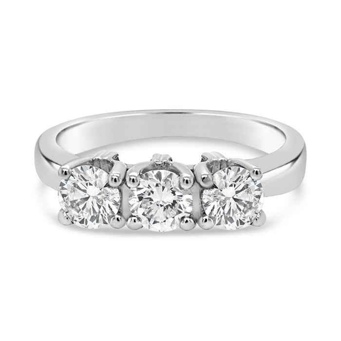 1.00CT Bogart's Traditional Trinity Ring: White Gold