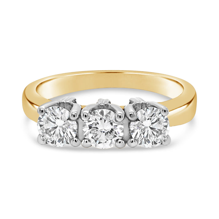 1.00CT Bogart's Traditional Trinity Ring: Yellow Gold