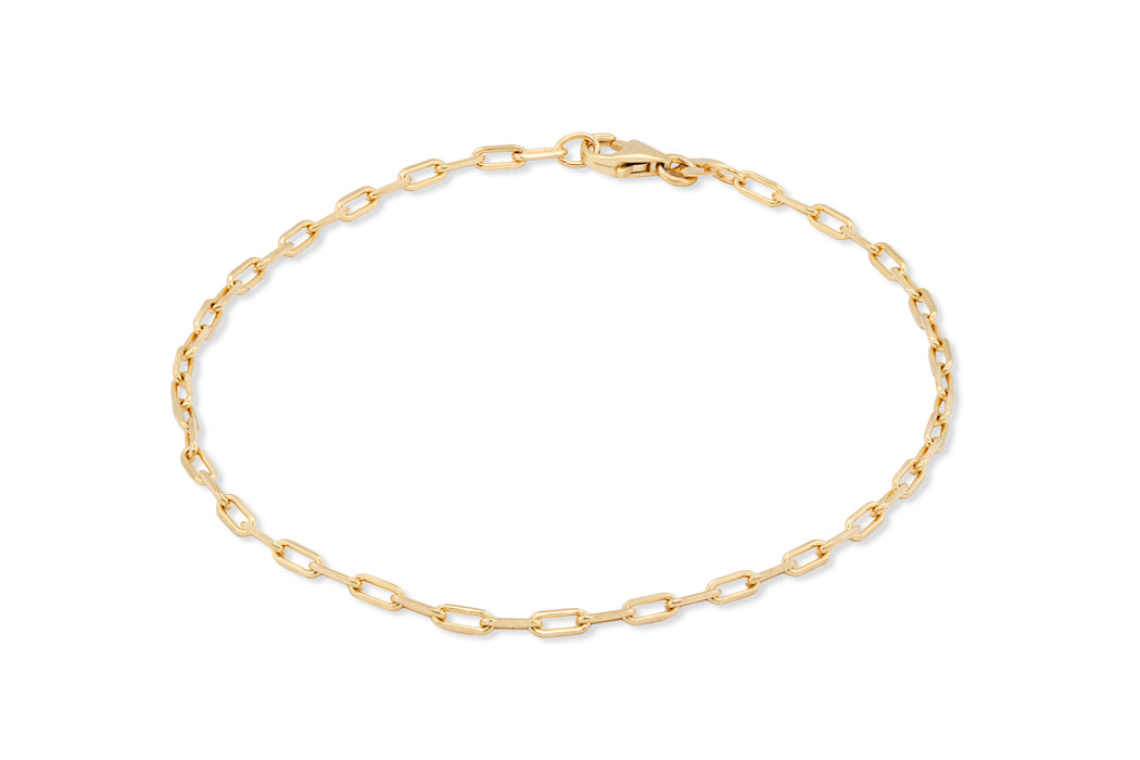 Yellow Gold Paperclip Bracelet