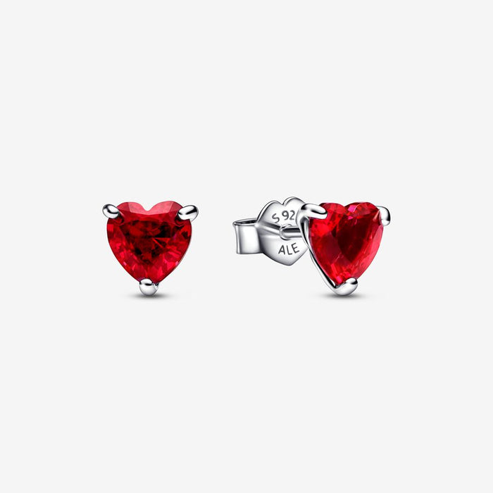 FINAL SALE - Pandora Red Hearts Sterling Silver Stud Earrings