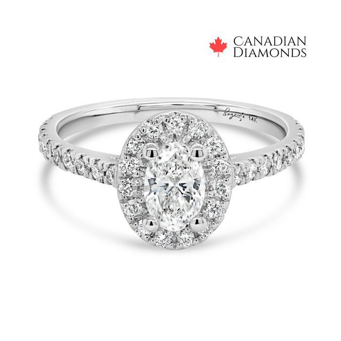 0.95CT Diamond Oval Engagement Ring
