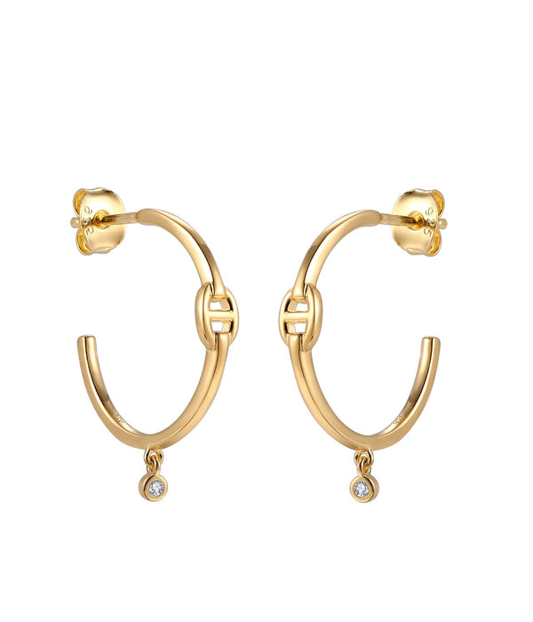 Buckle Hoop Earrings: Gold