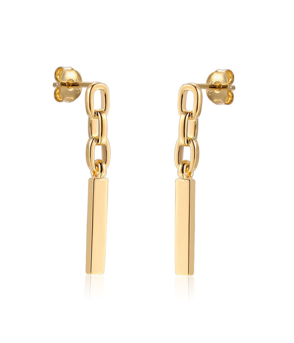 Chain Drop Earrings: Gold