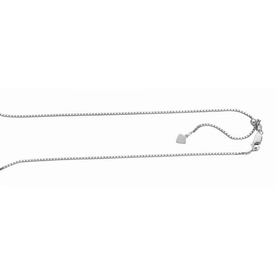 1.4mm Sterling Silver Adjustable Box Chain