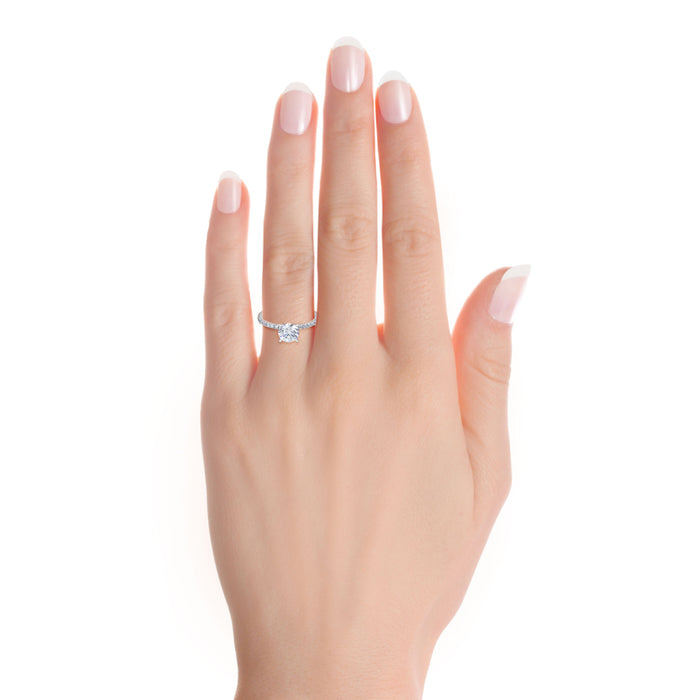 Petite Micropave Diamond Engagement Ring