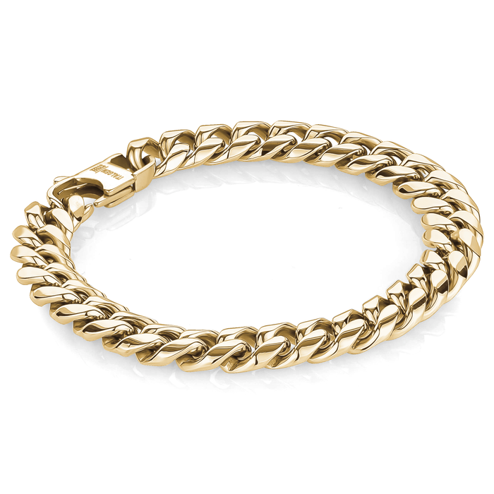 Italgem Steel Men's 10MM Yellow Curb Chain Bracelet