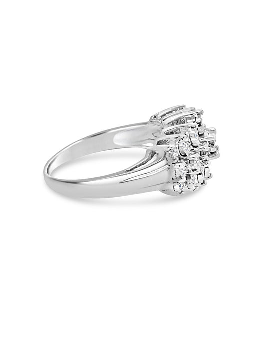 .15CT Lab Grown Diamond Stairway to Heaven Sterling Silver Ring