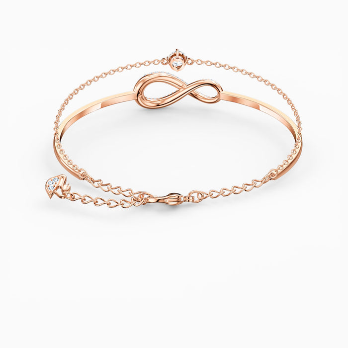 Swarovski Infinity Rose Gold-Tone Bangle Bracelet