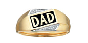 Yellow Gold Diamond Dad Men's Ring