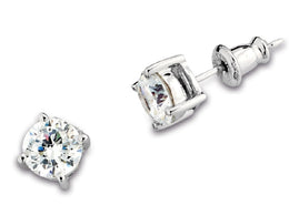 Elle Sterling Silver 6MM CZ Stud Earrings