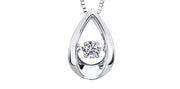 10KT White Gold Teardrop Diamond Pulse Necklace