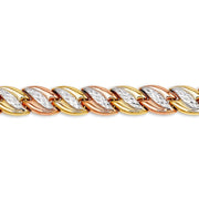 10KT Yellow, White and Rose Gold Tri-Tone Link Necklace