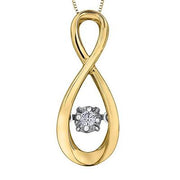 10KT Yellow Gold Infinity Diamond Pulse Necklace .03CT TDW