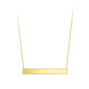 10KT Yellow Gold Engravable Bar Necklace