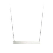 10KT White Gold Engravable Bar Necklace