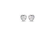 Casablanca Sterling Silver Crystal Heart Stud Earrings