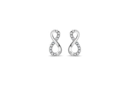 Casablanca Sterling Silver Infinity Stud Earrings