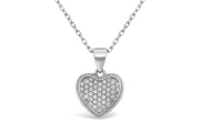 Casablanca Sterling Silver CZ Heart Necklace