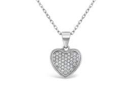 Casablanca Sterling Silver CZ Heart Necklace