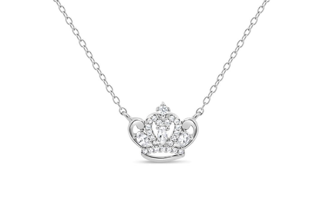 Sterling Silver Royal Crown Necklace