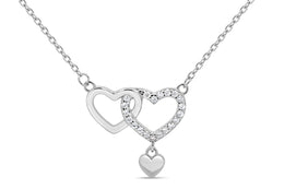 Casablanca Double Heart Sterling Silver Necklace