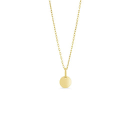 10KT Yellow Gold Small Disc Necklace