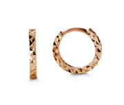 14kt Rose Gold Diamond Cut Hoop Earrings
