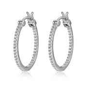 Elle Rodeo Drive Sterling Silver Inside Out Oval Hoop Earrings